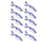 10 Stück/Set mehrfarbige Krokodilklemmen, transparente Kunststoff-Friseur-Clips, Haarstyling-Haarspangen, professionell, rutschfeste Krokodilklemmen, Salon-DIY-Zubehör, Haarnadeln (10 Stück