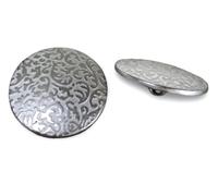 10 Stück silber Knöpfe aus Metall florales Muster Ösenknöpfe 18mm oder 22mm (22mm)