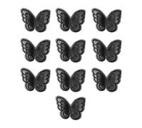 10 Stück Stickerei Schmetterlings Applikationen zum Aufnähen zum Nähen, Basteln, Hochzeitskleid, Kleidung, Dekoration, Haarschmuck, Aufnäher mit Schmetterlings Applikationen