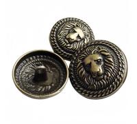 10 Stück Vintage-Löwenmuster Metallknöpfe mit Schaft, rund, zum Nähen an Kleidung, Anzügen, Blazern, Jacken, Uniformen und für Handarbeit