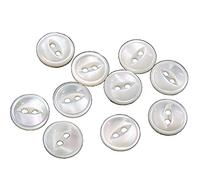 10 Stück weiss cremeweiss schimmernde Perlmuttknöpfe mit Schlitz 2 Loch aus europäischer Fertigung 9mm, 11mm oder 14mm Perlmutt (14mm)
