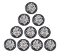 10 Stück Zierknöpfe aus Metall, 25mm, Schwarze Silberne Vintage Nähknöpfe | Zwei Rücklöcher, Messinglegierung mit Feiner Politur, Geeignet für Mäntel, Hosen, Kostüme, Gürtel und Handarbeiten
