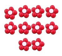 10 Stücke Kunststoff Knöpfe Knöpfe Kinder,kinderknöpfe Babyknöpfe Blumenknöpfe Für Mädchen Und Jungen-rot+Weiß-18mm