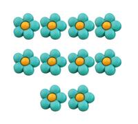 10 Stücke Kunststoff Knöpfe Knöpfe Kinder,kinderknöpfe Babyknöpfe Blumenknöpfe Für Mädchen Und Jungen-dunkelgrün+gelb-18mm