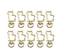 10 x Herz-Hummer, Klauenverschlüsse, Blumen-Wirbel, Schlüsselanhänger, Metall-Karabiner, unregelmäßige Schlüsselanhänger zum Basteln, 10 Stück/Set, Herz-Hummer, Krallenverschlüsse, Metall-Karabiner,