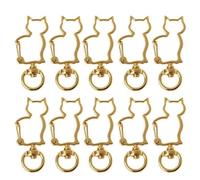 10 x Katzen-Karabinerhaken aus Metall, drehbar, für Schlüsselanhänger, Schmuckherstellung, praktisch verarbeitet