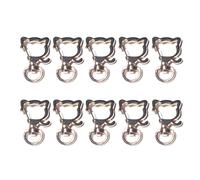 10 x Katzen Schlüsselanhänger Clip Haken Wirbel Karabinerhaken Unregelmäßige Form Karabiner Metall Schlüsselanhänger für Schlüsselbänder