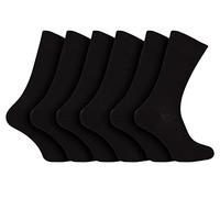 100% Ägyptische Baumwolle Socken für Herren | 6er Pack | Männer Schwarz Baumwollsocken (43-45, Schwarz)