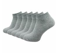 100% Baumwolle Sneaker Socken | Beste Qualität, Perfekte Passform | Damen (6 Paar) - Hellgrau / 35 - 38