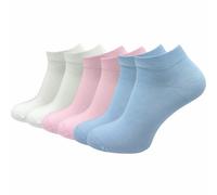 100% Baumwolle Sneaker Socken | Beste Qualität, Perfekte Passform | Damen (6 Paar) - Pastelltöne / 35 - 38