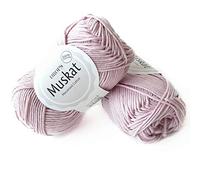 DROPS Design Baumwollgarn Muskat 100% Baumwolle DK Kammgewicht 51 g, 109 m (05 Powder Pink)