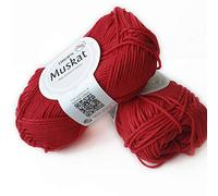 100% Baumwollgarn zum Stricken und Häkeln, 3 oder leicht, DK, Kammgewicht, Drops Muskat, 51 g, 109 Meter pro Knäuel (12 rot)