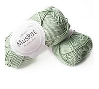 100% Baumwollgarn zum Stricken und Häkeln, 3 oder leicht, DK, Kammgewicht, Drops Muskat, 51 g, 109 Yards pro Knäuel (20 Light Mint)