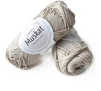 100% Baumwollgarn zum Stricken und Häkeln, 3 oder leicht, DK, Kammgewicht, Drops Muskat, 51 g, 90 Meter pro Knäuel (61 helles Taupe)