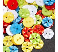 100 Bunte Knöpfe aus Acryl und Kunstharz Kinder Babykleidung Kinderknöpfe Rund 2-Loch Kunststoff mit Aufbewahrungsbox Mix Farbe für DIY Nähen Basteln Verzieren Handwerk Deko(14mm，5 Farben)