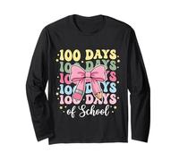 100 Days of School Niedliche rosa Kokette Schleife Bleistift Mädchen Kinder Langarmshirt