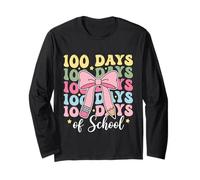 100 Days of School Niedliche rosa Kokette Schleife Bleistift Mädchen Kinder Langarmshirt