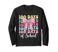 100 Days of School Niedliche rosa Kokette Schleife Bleistift Mädchen Kinder Langarmshirt