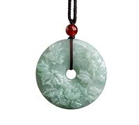 100% echte natürliche A-Grad-Jade-Halskette mit Pfingstrosen-Anhänger, verstellbar Handgefertigt