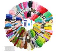 100 Farben Stickgarn, Garn für brasilianisches Armband mit Werkzeugzubehör, brasilianisches Armbandgarn, für Kreuzstich- und Stickerei-Set, 8 m, Stickgarn, Set für Freundschaftsarmbänder, Projekte