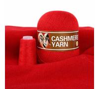 100% Kaschmirgarn Rot mit Begleittgarn für handgestrickte Herren- Damenpullover, Schals, Mützen Wollpullover Gewicht 50 + 20 g/Stück 300 + 120 g/Packung