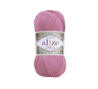 100% Mikrofaser-Acryl Alize Diva Seideneffekt Strick- und Häkelgarn, 4 Knäuel à 400 g, 365 m, Farbe (178 Dunkelrosa)