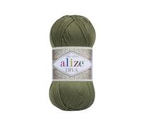 100 % Mikrofaser-Acryl, Alize, Diva-Seideneffekt, Strickgarn, 4 Knäuel, 400 g, 1532 m, Farbe 273 Camouflage, 4 Stück