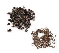 100 Pcs Ösen Werkzeug Kit, 4 mm Ösen-Set mit Unterlegscheiben Metallösen, Bronze Metall Ösen, Runde Innenloch,Grommet Werkzeug Kit für Stoff, Planen, Vorhänge