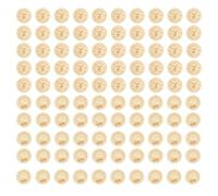 100 Stück 15mm Holzknöpfe Natur, Handmade Knöpfe Holz 'Handmade with Love', Runde Holzknopf mit 2 Löche, klein Bienenmuster Knopf für Nähen DIY Handwerk Basteln Dekorationen