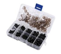 100 Stück 6-12 Mm Große Sicherheitsaugen und -nasen für Amigurumi, Gefüllte Häkelaugen mit Dichtung, Bastelpuppenaugen und -nasen für Teddybären, Häkelspielzeug,