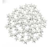 100 Stück 8/10/15 mm Stern-Kupfer-Nieten, Metall-Leder-Nieten, Hotfix-Strasssteine, zum Aufbügeln von Kleidung, Hot-Fix-Bolzen, Punk-Spikes, DIY-Taschen, Silber, 8 mm