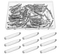 100 Stück Broschennadeln 45mm Silber Sicherheitsnadeln Broschennadeln Zum Basteln für Schmuck Handwerk für Abzeichen DIY Crafts Corsage Schmuck Handwerk