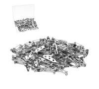 100 Stück Broschennadeln Kommt mit Einer Box 25mm Silber Sicherheitsnadeln Stabnadeln Safety Pin Anstecknadel für Schmuck Handwerk und Handarbeiten
