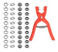 100 Stück Druckknöpfe Sets mit Zange,Φ9.5mm Metall Druckknöpfe Jersey Druckknöpfe Nähzubehör Buttons Knöpfe Jersey Snaps für DIY Basteln Kinderbekleidung Kleidung Taschen