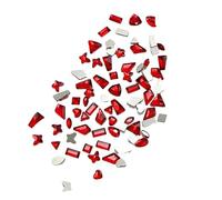 100 Stück gemischte Glaskristall-Strasssteine, Kunstdekorationen, Tropfenform, Raute und flache Rückseite, 3D