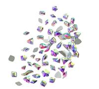 100 Stück gemischte Glaskristall-Strasssteine, Kunstdekorationen, Tropfenform, Rautensteine, flache Rückseite, Kunstzubehör