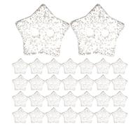 100 Stück Glitzernde Silberne Sternknöpfe aus Kunstharz, Nähzubehör | Zweiloch Design, Leicht und Einfach Anzubringen, für Kostüme, Jeans, Puppenkleidung, Handschuhe, Socken Sowie Haaraccessoires