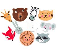 100 Stück Holzknöpfe bunte Tierköpfe 2,2cm-3cm im Mix - Zweiloch - Knöpfe Knopf Holzknopf zum annähen nähen aufnähen scrapbooking Bastelknöpfe Kinderkleidung