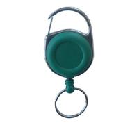 100 Stück JOJO - Ausweishalter / Ausweisclip / Schlüsselanhänger mit runder Form, Metallumrandung, Gürtelclip, Schlüsselring, Farbe grün