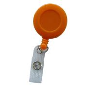 100 Stück JOJO - Ausweishalter Ausweisclip Schlüsselanhänger, runde Form, Gürtelclip, Druckknopfschlaufe, Farbe orange