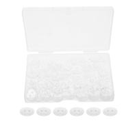 100 Stück Kinderknöpfe 15mm aus Kunstharz, Transparente Runde Nähknöpfe | Flache Zwei Loch Ausführung, Sanft zur Haut, für Hemden, Mäntel, Overalls, Reparatur und Selbstgemacht Handarbeiten