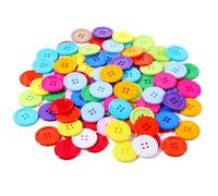 100 Stück Knöpfe Bunt 25mm Knöpfe zum Annähen Bunte Bastelknöpfe Kinderknöpfe Geschenk Deko Harz Bastel Große Knöpf für Nähen DIY Scrapbooking Handwerk Dekorieren