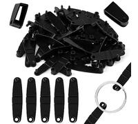100 Stück Kunststoff Schlüsselanhänger Clips, transparente Acryl Kunststoff Schlüsselanhänger Verbindungs Druckknöpfe für Büro Kreditkarten Basteln Schmuckherstellung (Schwarz)