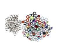 100 Stück Metallösen für Lederarbeiten,verschiedene Farben,3 mm | Ösen aus Eisen mit Dichtungen,3 mm Innendurchmesser,6 mm Außendurchmesser,für Lederarbeiten,DIY-Kleidung,Gepäck,Handtaschen