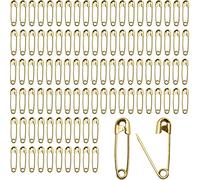 100 Stück Sicherheitsnadeln - Mini-Pins 18 mm Messing Metall Nähen Kunst Handwerk Größe kleine Anhänger Kleid Pin (Gold)