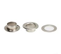 100 Stück silberfarbene Ösen, 10 mm Innendurchmesser für Segeltuchzelte, Planen - Duty Ösen Kit mit Unterlegscheiben für DIY Nähen Leder Handwerk Outdoor Markisen (10 x 20 x 5)