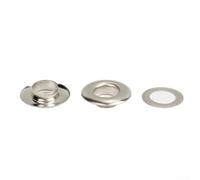 100 Stück silberfarbene Ösen, 10 mm Innendurchmesser, für Zelte, Planen - robuste galvanisierte Ösen mit Unterlegscheiben (10 x 17 x 10)
