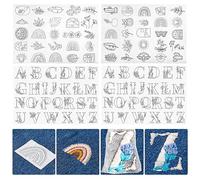 100 Stück Stickvorlagen,Stickbilder auf Stickvlies Wasserlöslich,Selbstklebend Stickaufkleber Wasserlöslicher Stabilisator AuflöSbares Sticktransferpapier für Stickerei Handnähen DIY Projekt(02)