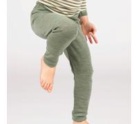 100% Wolle Baby Leggings uni salbeigrün 74/80