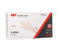 100 "WORK-INN" Handschuhe, Latex gepudert "White" weiss - natur Größe: M